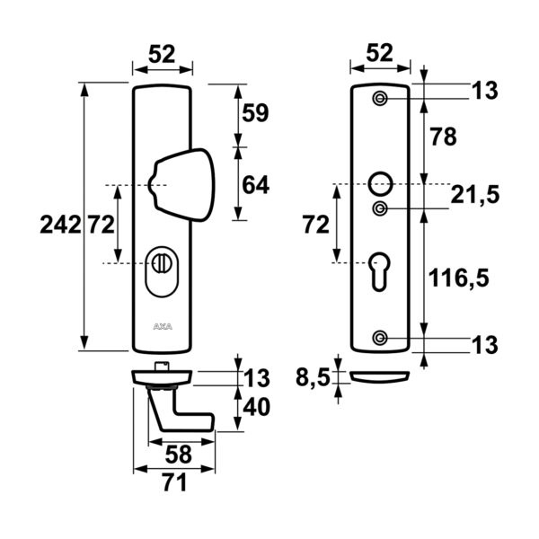 Axa anti-inbraakstrip M2-IN voordeur 2350 mm SKG* - Afbeelding 5