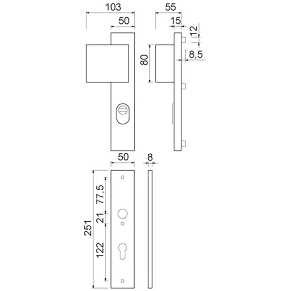 Oxloc veiligheidsbeslag Ovaal F1 PC 72 SKG *** - Afbeelding 2